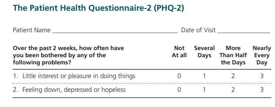 Two questions from the PHQ-2