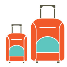 Two suitcases, one smaller than the other